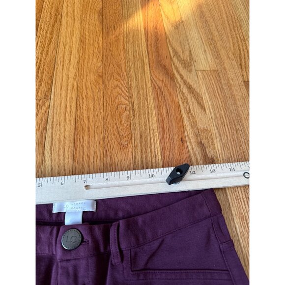Lauren Conrad Womens Burgundy Pants Size 4 Casual Wear Rayon Nylon Spandex - Picture 3 of 7